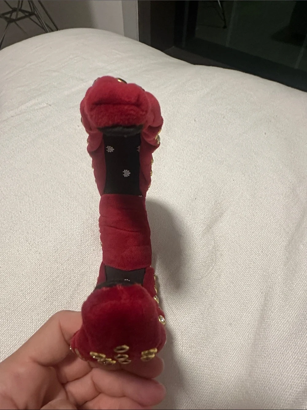 Lele Sadoughi Headband Red Velvet Gold and Crystal